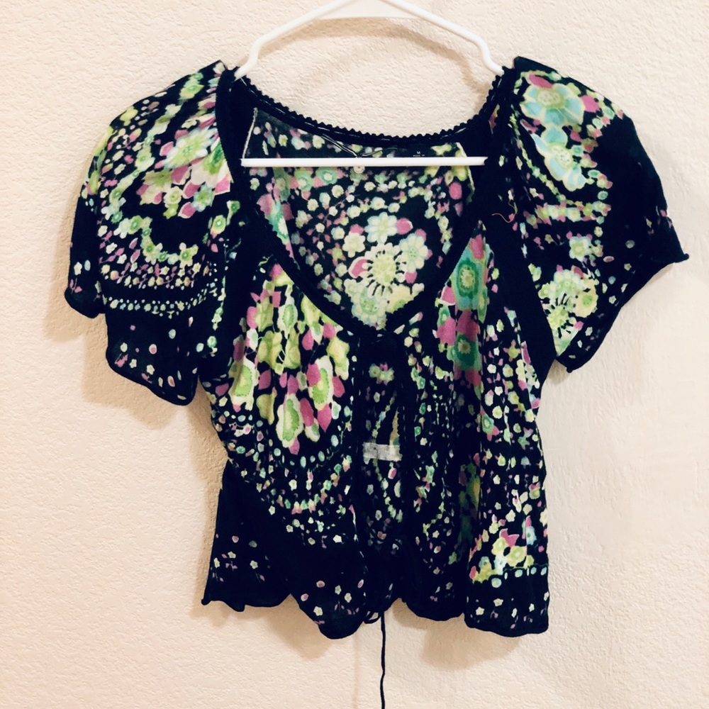 Anthropologie Knitted & Knotted Cropped Cardigan